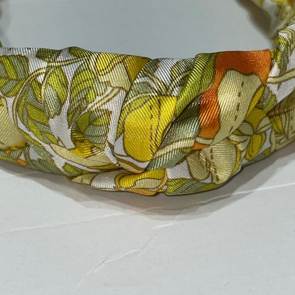 J Crew Silk Knot headband in Limone print main image 2
